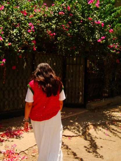 Loud Pink & Green Lace Vest