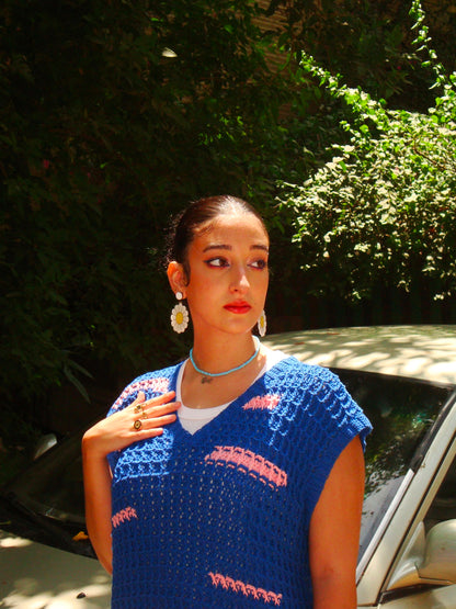 Postcard Blue & Pink Vest
